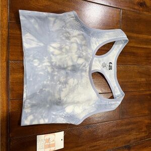 Gianni Bini Light Blue Tie-Dye Crop Top